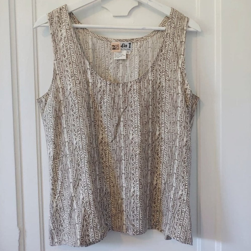 Vintage 100% Silk Tribal Tank